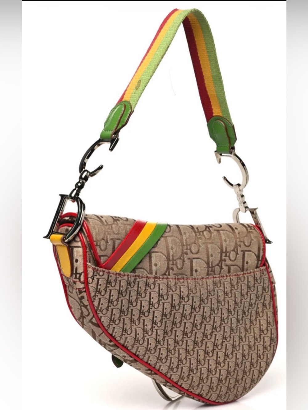 Christian Dior Rasta Diorissimo Trotter Saddle Bag - Picture 5 of 13